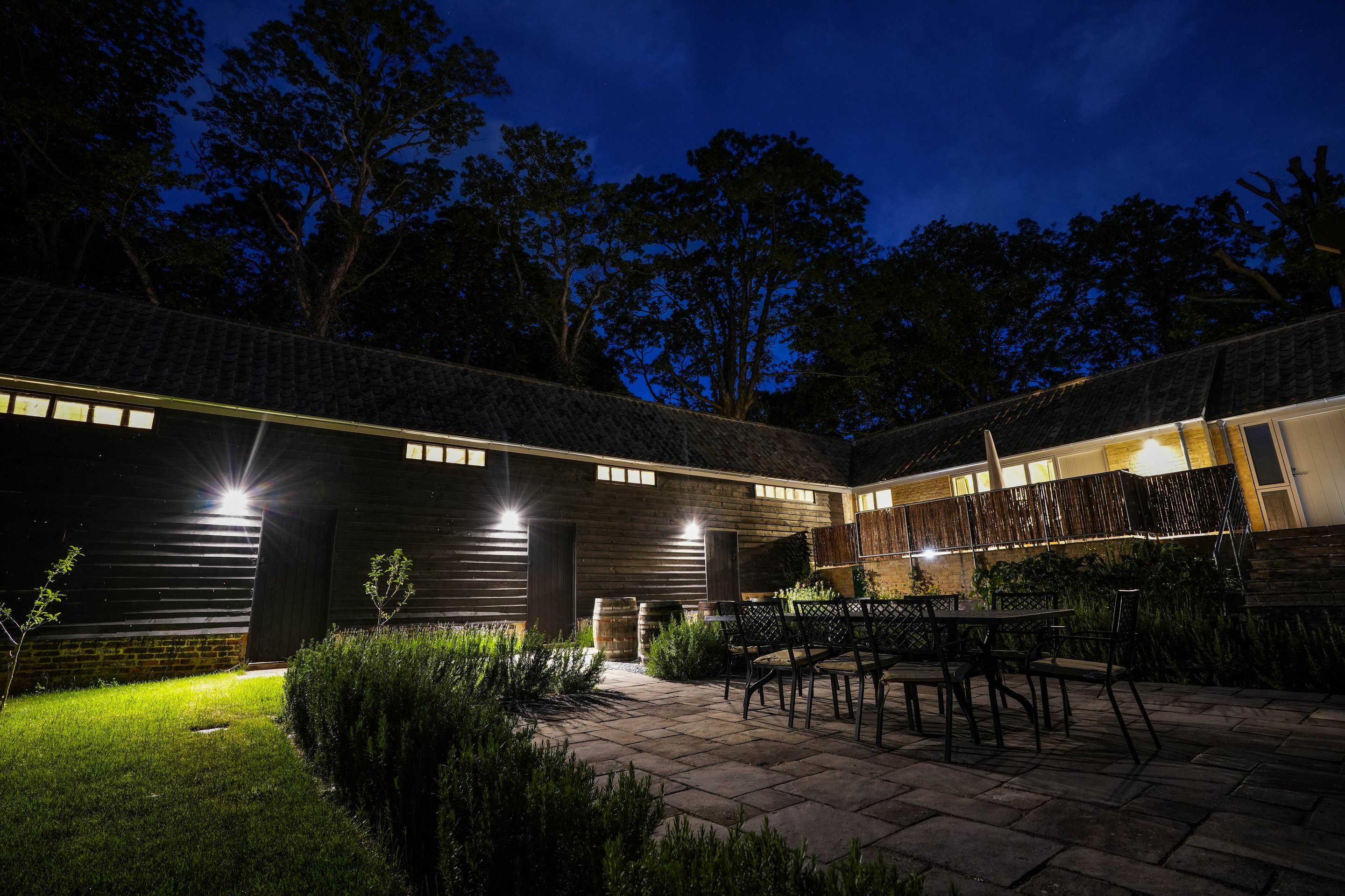 The Fold courtyard at dusk